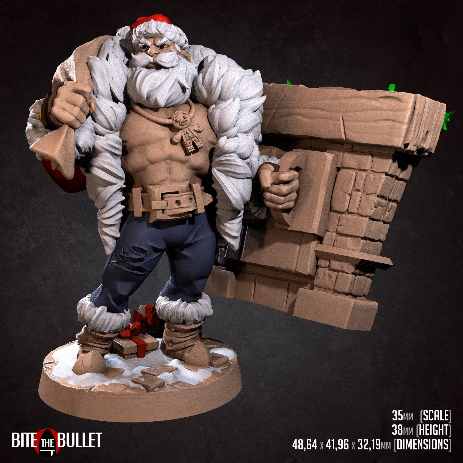 Klaus | Bite The Bullet | Sexy Santa | Bullet Town Christmas | 35mm Scale Resin Printed Tabletop RPG Miniature Figures For DND 5E