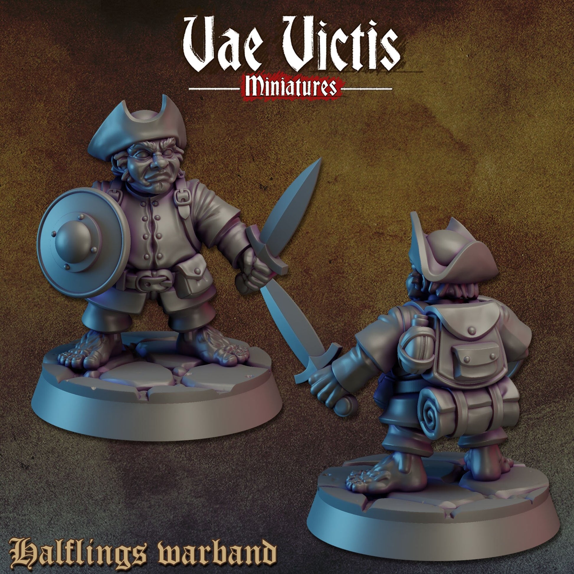 Halfling Warband Set | Vae Victis Miniatures | 32mm Scale Resin Printed Tabletop RPG Figures for Tabletop Roleplaying or Wargaming