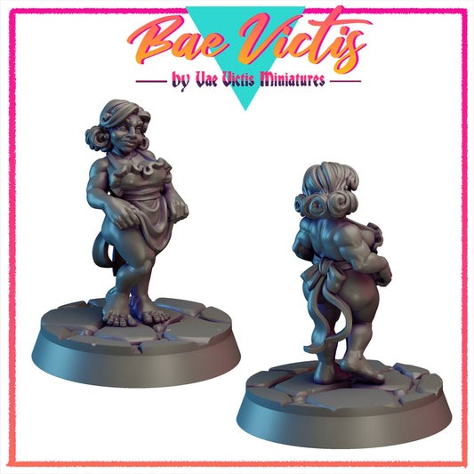 Halfling Maid | Bae Victis | Vae Victis Miniatures | 32mm and 75mm Scale Resin Printed Tabletop RPG Figures for Tabletop RPG's or Wargaming