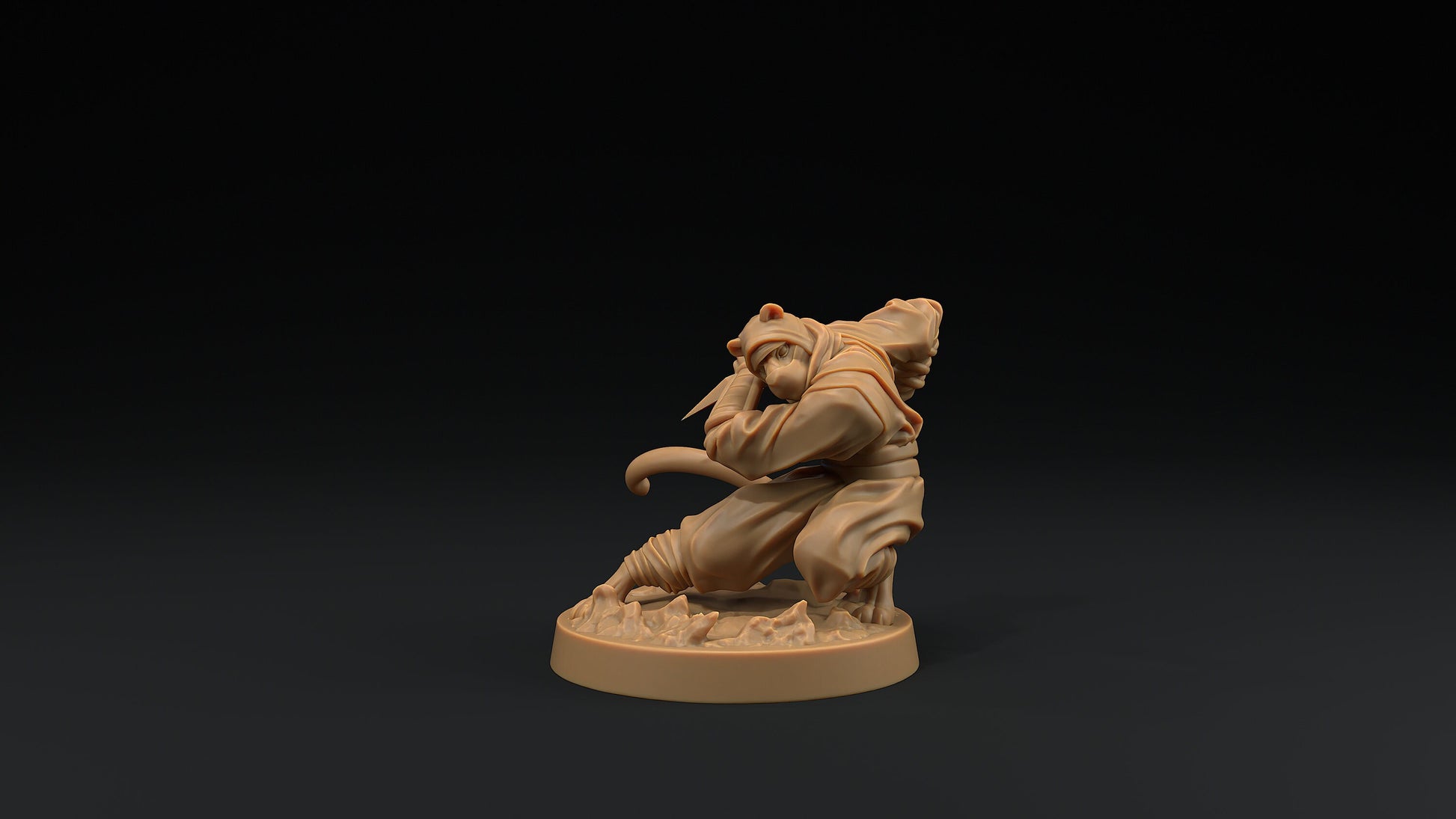 Paw Clan Ninjas Set | Dragon Trappers Lodge | Hero Hunters Lodge | 32mm Scale Resin Printed Tabletop RPG Figure For DND and TTRPGs
