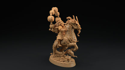 Kirin Mounted Samurai Celestial | Dragon Trappers Lodge | Chosen Of The Kami | 32mm Scale Resin Printed Tabletop RPG Figure For DND