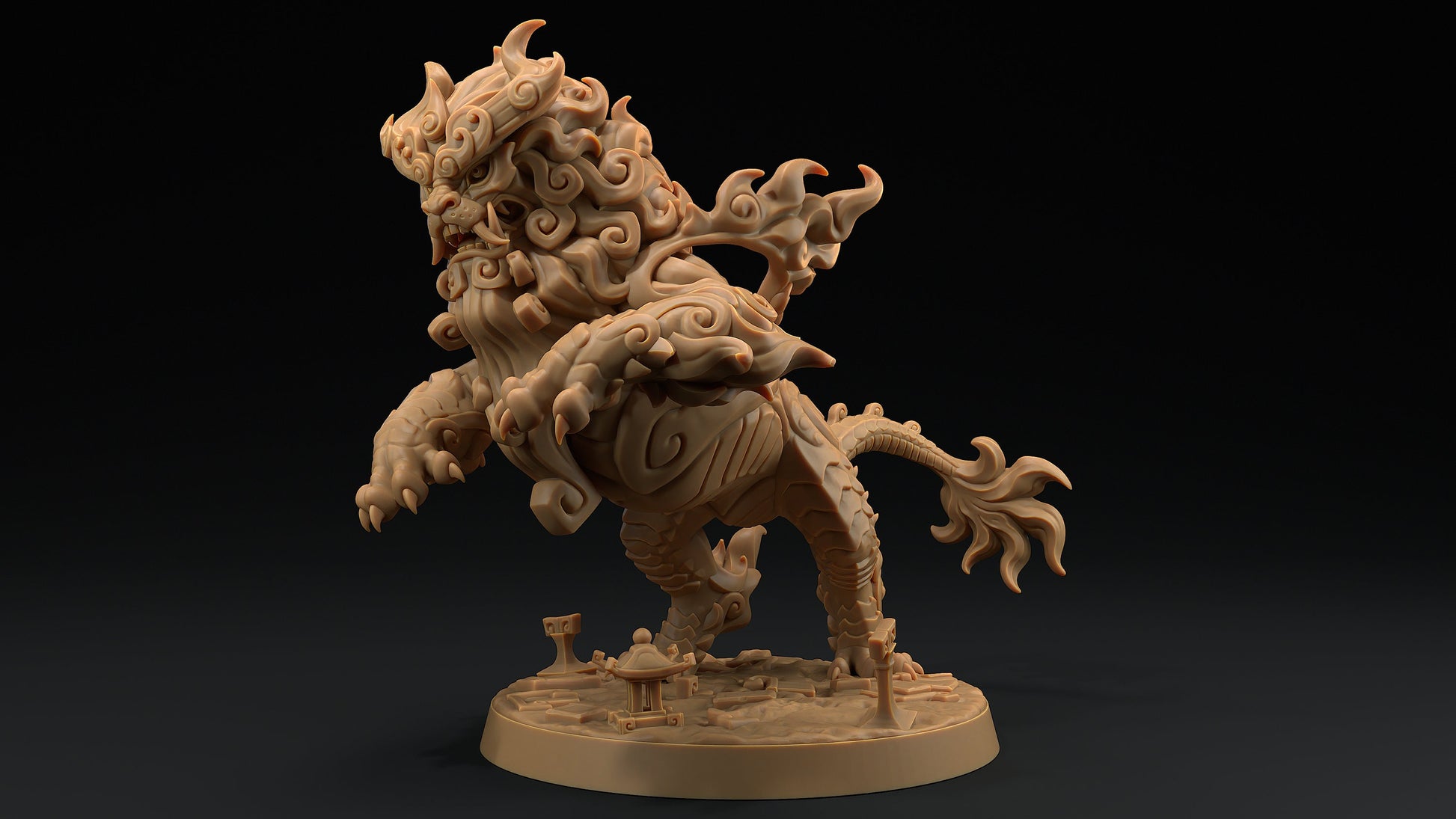 Komainu | Dragon Trappers Lodge | Chosen Of The Kami | 32mm Scale Resin Printed Tabletop RPG Figure For DND