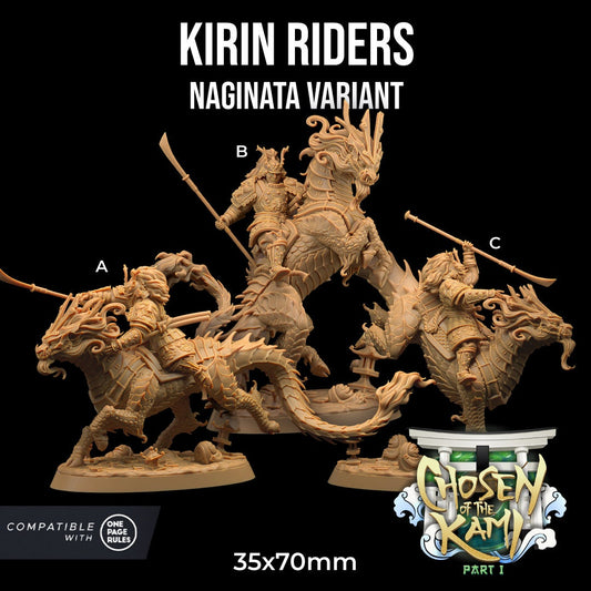 Kirin Riders Set | Dragon Trappers Lodge | Chosen Of The Kami | 32mm Scale Resin Printed Tabletop RPG Figure For DND