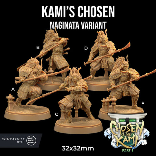 Kami's Chosen Samurai Set | Dragon Trappers Lodge | Chosen Of The Kami | 32mm Scale Resin Printed Tabletop RPG Figure For DND