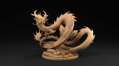 Fire Dragon | Dragon Trappers Lodge | Chosen Of The Kami | 32mm Scale Resin Printed Tabletop RPG Figure For DND