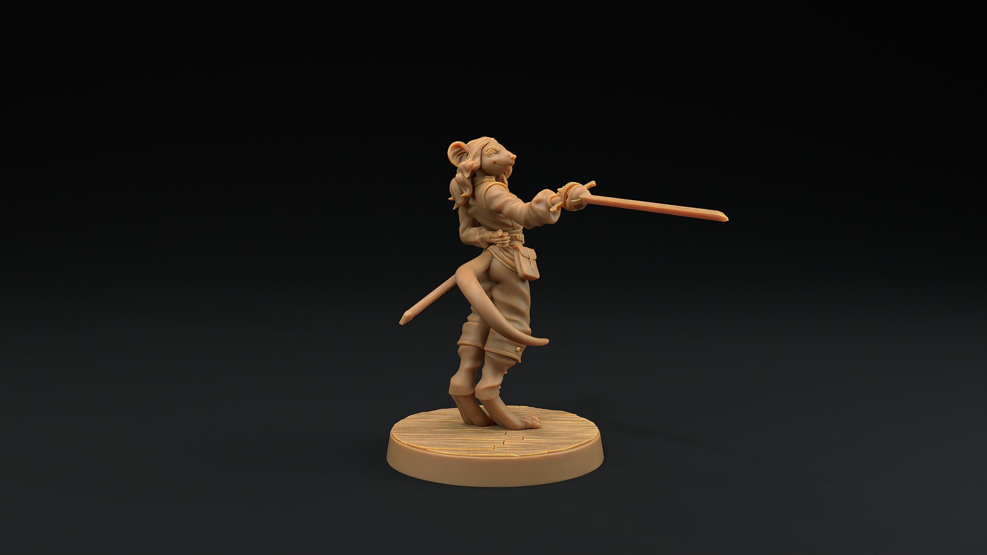 Millie, The Ratfolk Fencer | Dragon Trappers Lodge | Hunt for The Last Sea Angel | 32mm Scale Resin Printed Tabletop RPG Figure For DND