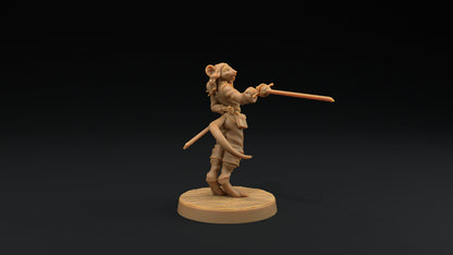 Millie, The Ratfolk Fencer | Dragon Trappers Lodge | Hunt for The Last Sea Angel | 32mm Scale Resin Printed Tabletop RPG Figure For DND