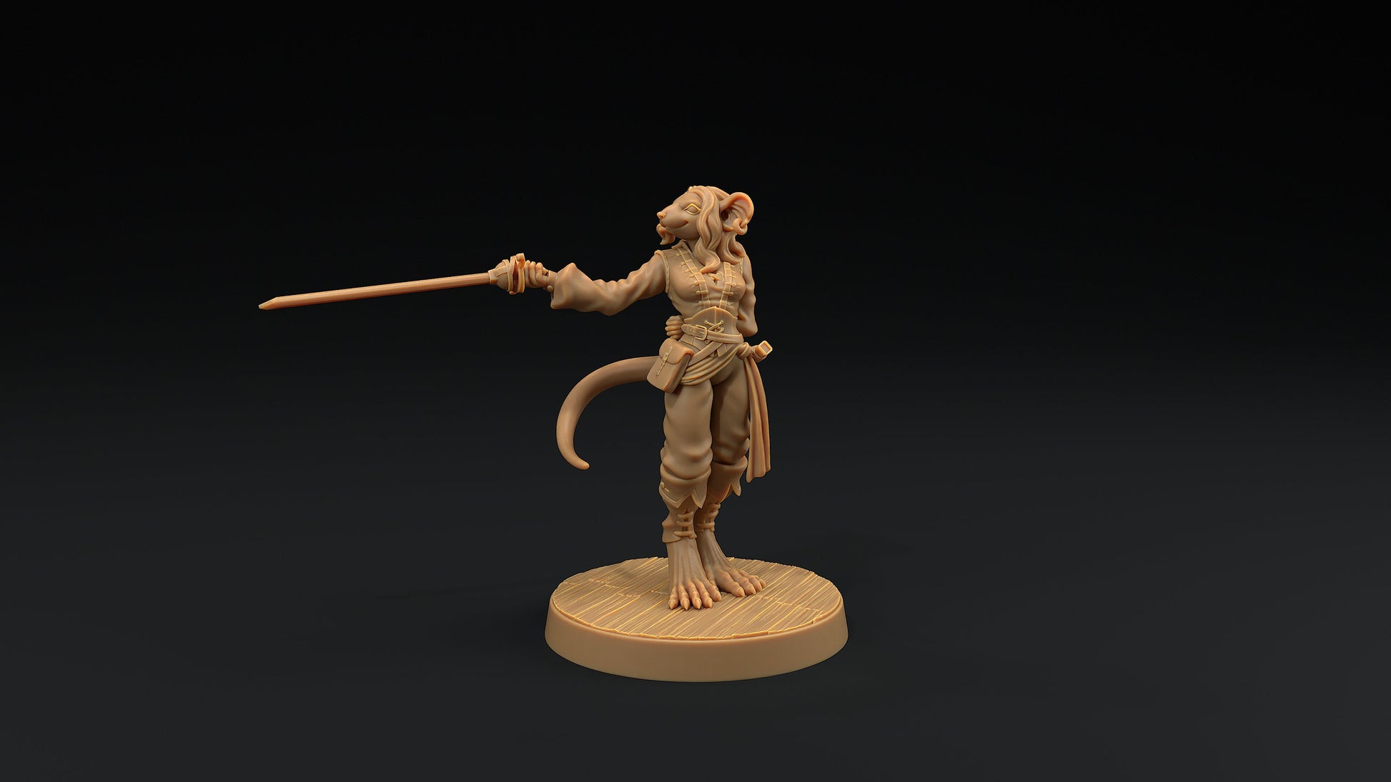 Millie, The Ratfolk Fencer | Dragon Trappers Lodge | Hunt for The Last Sea Angel | 32mm Scale Resin Printed Tabletop RPG Figure For DND