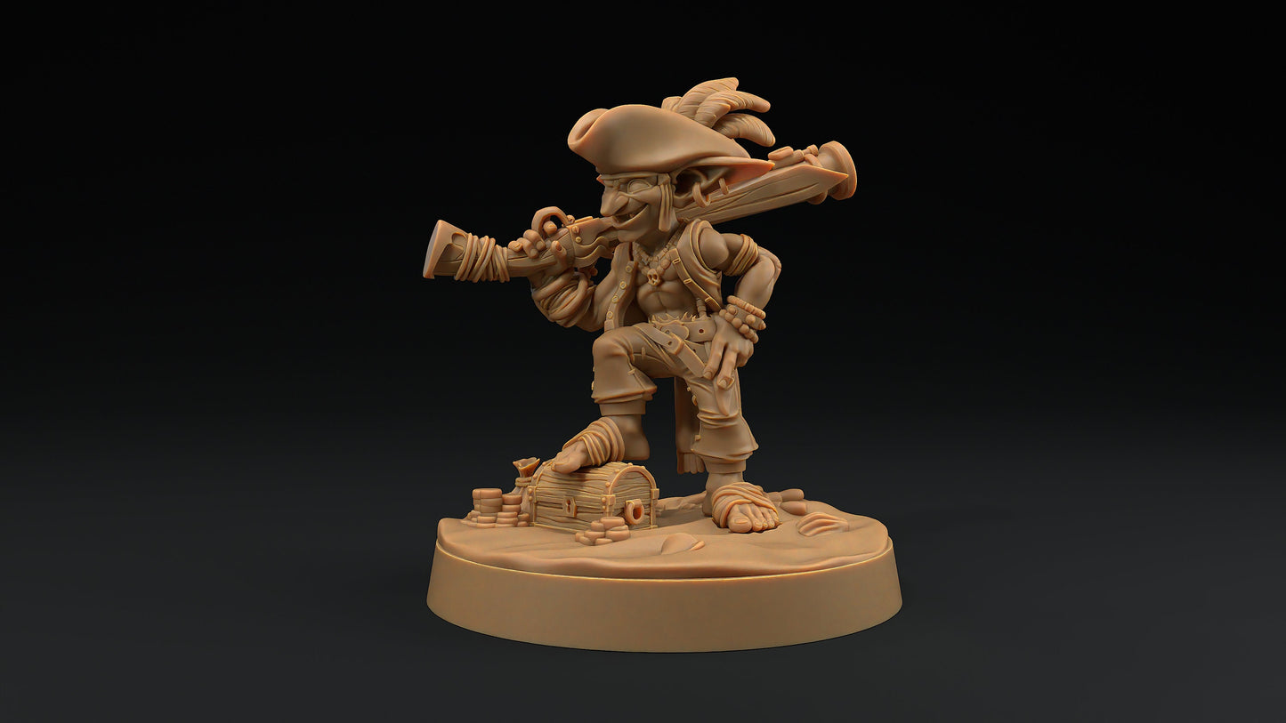 Goblin Pirates Set | Dragon Trappers Lodge | Hunt for The Last Sea Angel | 32mm Scale Resin Printed Tabletop RPG Figure For DND