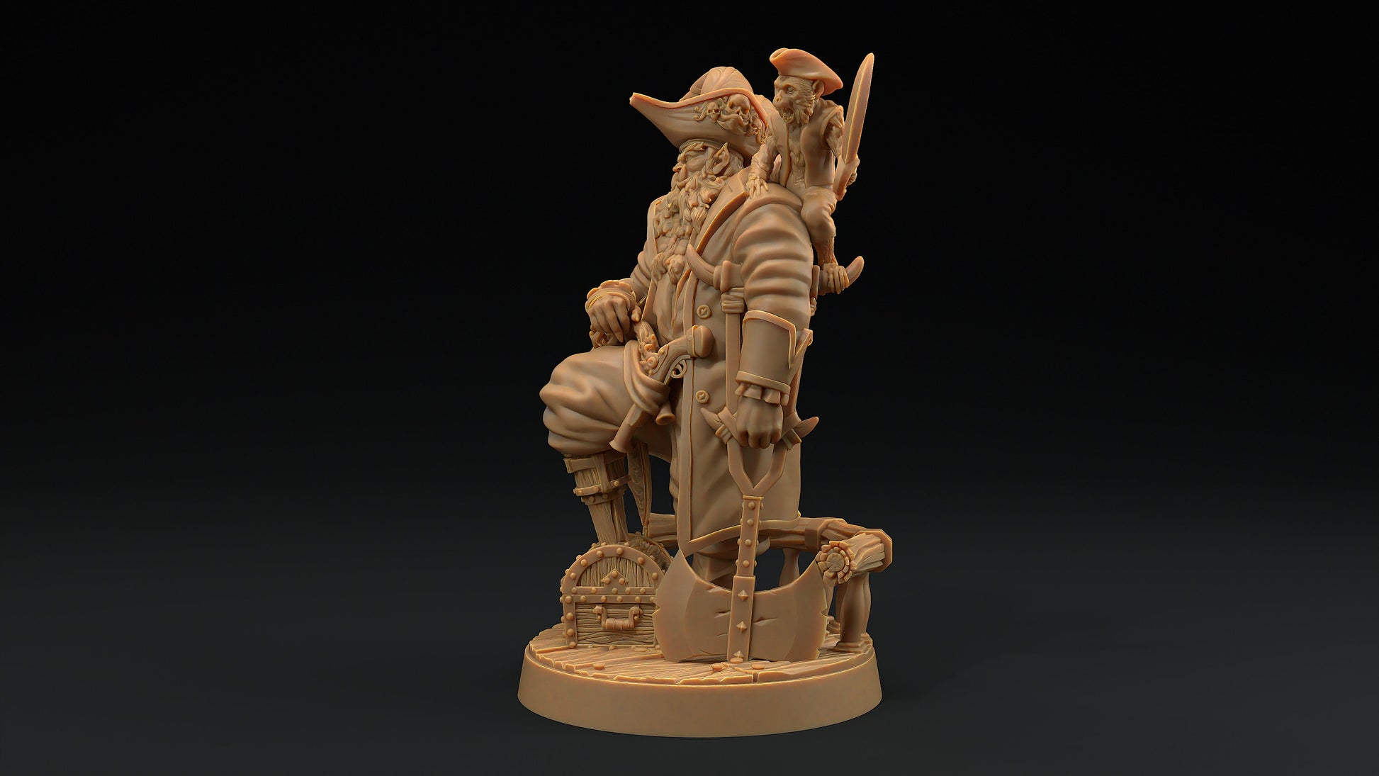 Captain Mobius | Dragon Trappers Lodge | Hunt for The Last Sea Angel | 32mm Scale Resin Printed Tabletop RPG Figure For DND