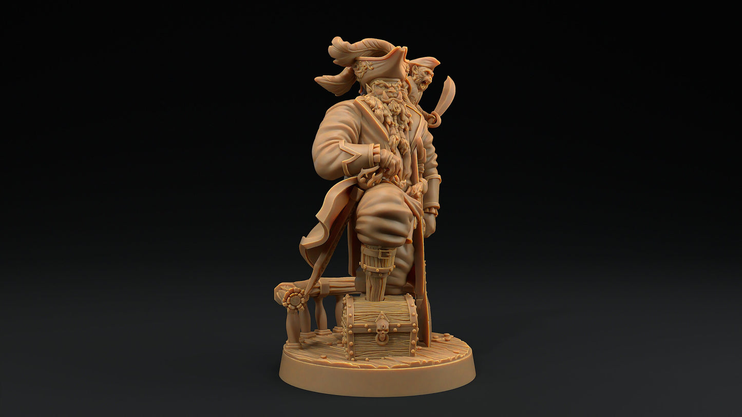 Captain Mobius | Dragon Trappers Lodge | Hunt for The Last Sea Angel | 32mm Scale Resin Printed Tabletop RPG Figure For DND