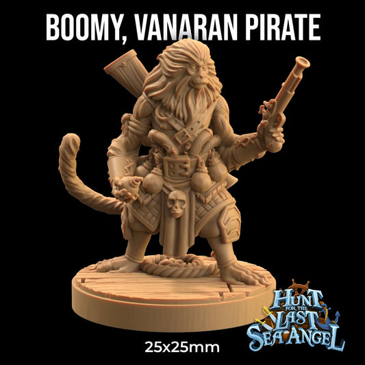 Boomy, Vanaran Pirate | Dragon Trappers Lodge | Hunt for The Last Sea Angel | 32mm Scale Resin Printed Tabletop RPG Figure For DND