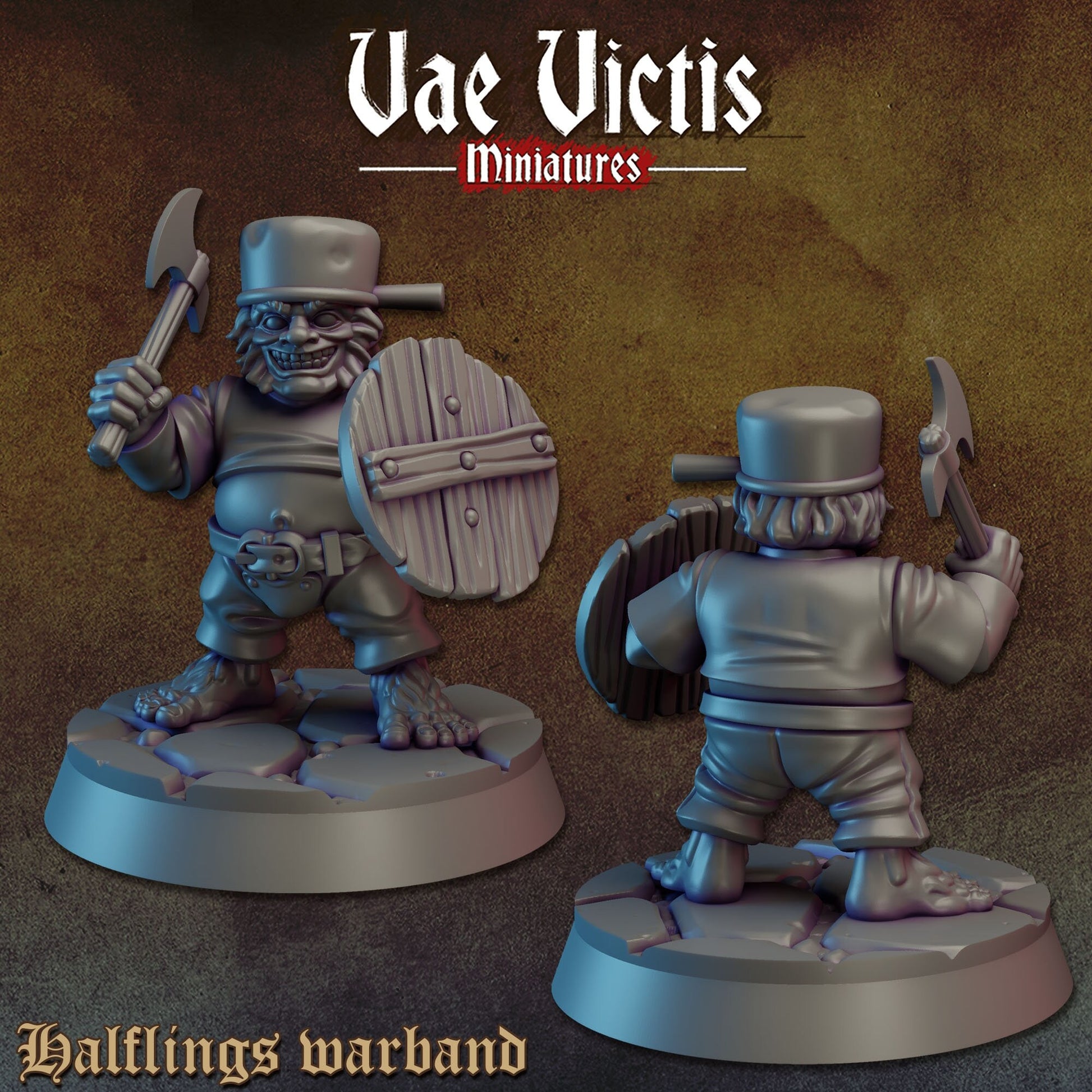 Halfling Warband Set | Vae Victis Miniatures | 32mm Scale Resin Printed Tabletop RPG Figures for Tabletop Roleplaying or Wargaming