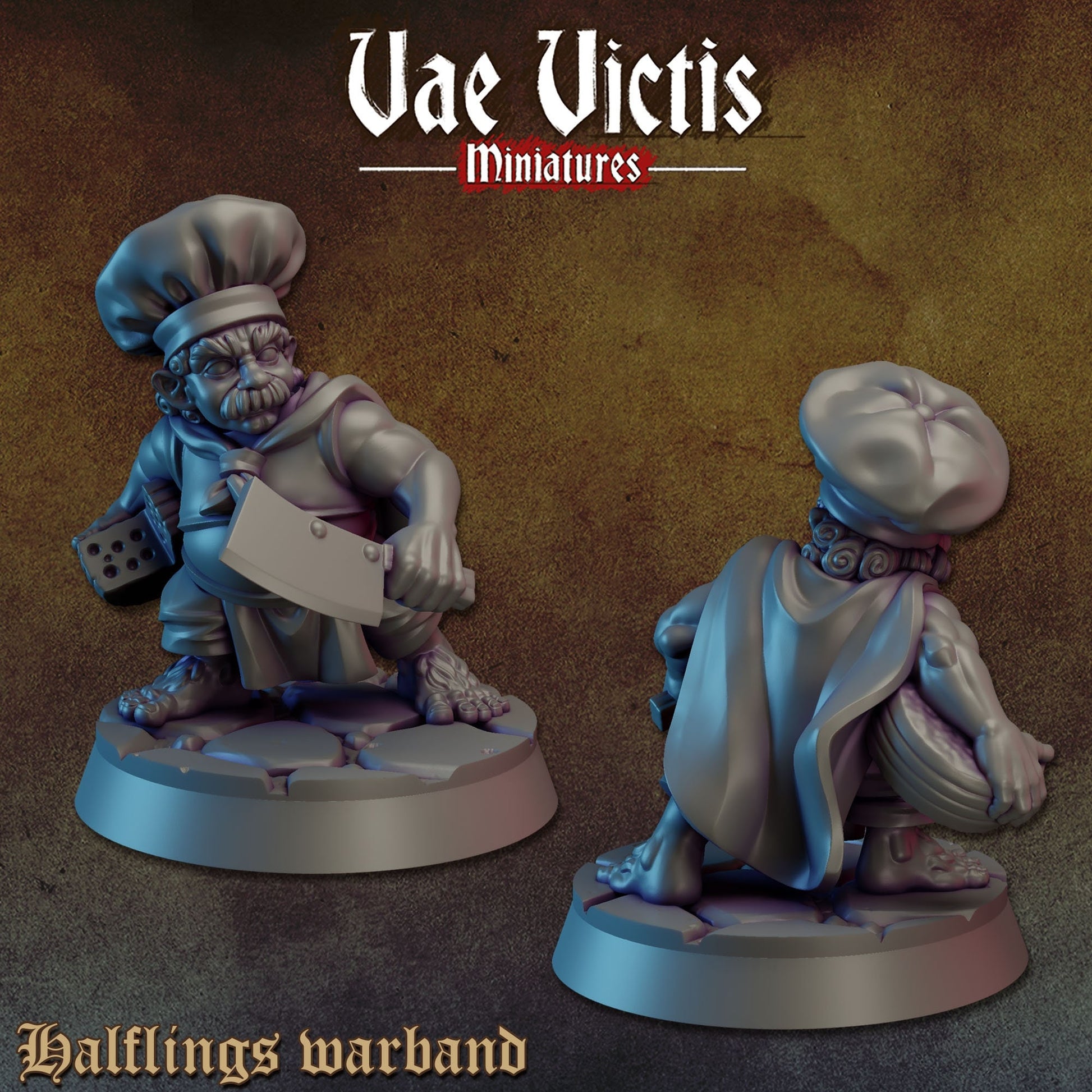 Halfling Cook | Vae Victis Miniatures | 32mm Scale Resin Printed Tabletop RPG Figures for Tabletop Roleplaying or Wargaming