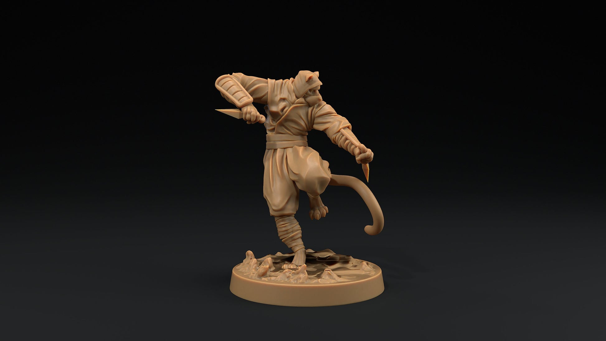 Paw Clan Ninjas Set | Dragon Trappers Lodge | Hero Hunters Lodge | 32mm Scale Resin Printed Tabletop RPG Figure For DND and TTRPGs