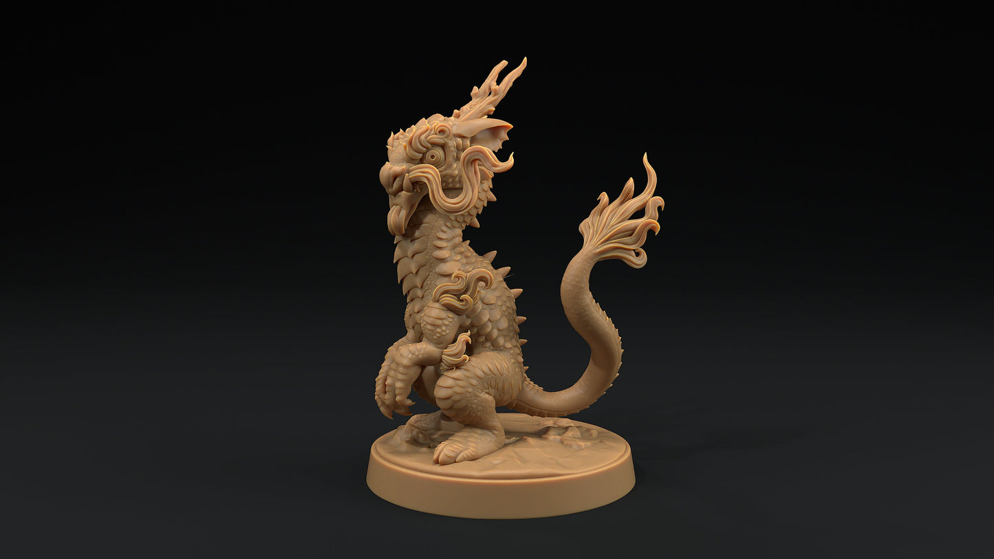 Collectible Lung Ferret Drake | Dragon Trappers Lodge | 32mm Scale Resin Printed Tabletop RPG Figure For DND and TTRPGs