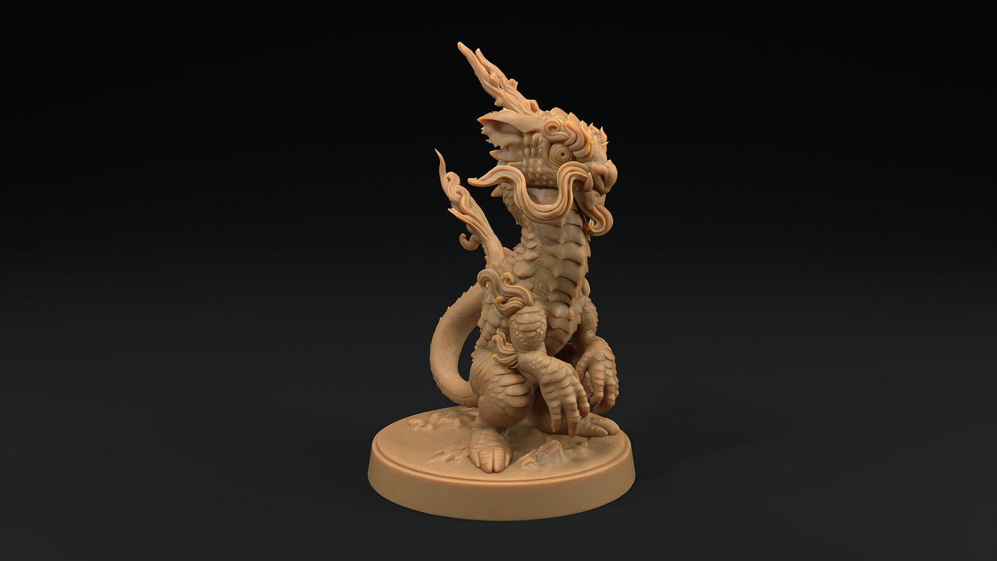 Collectible Lung Ferret Drake | Dragon Trappers Lodge | 32mm Scale Resin Printed Tabletop RPG Figure For DND and TTRPGs