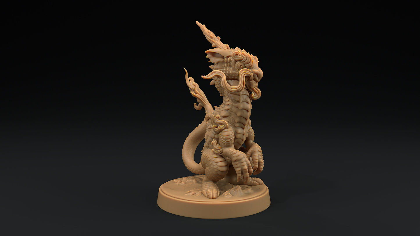 Collectible Lung Ferret Drake | Dragon Trappers Lodge | 32mm Scale Resin Printed Tabletop RPG Figure For DND and TTRPGs