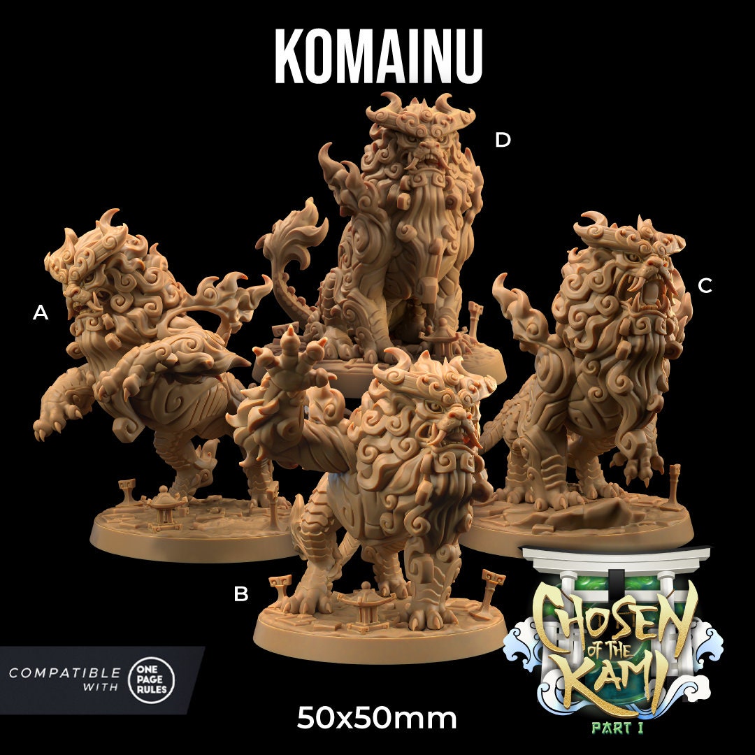Komainu | Dragon Trappers Lodge | Chosen Of The Kami | 32mm Scale Resin Printed Tabletop RPG Figure For DND