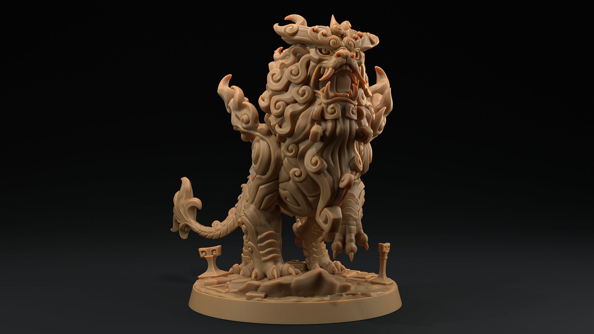 Komainu | Dragon Trappers Lodge | Chosen Of The Kami | 32mm Scale Resin Printed Tabletop RPG Figure For DND