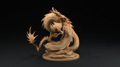 Fire Dragon | Dragon Trappers Lodge | Chosen Of The Kami | 32mm Scale Resin Printed Tabletop RPG Figure For DND