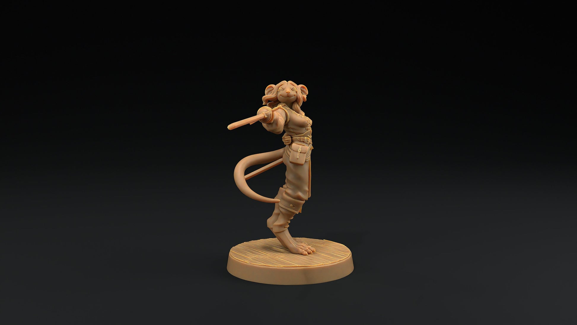 Millie, The Ratfolk Fencer | Dragon Trappers Lodge | Hunt for The Last Sea Angel | 32mm Scale Resin Printed Tabletop RPG Figure For DND
