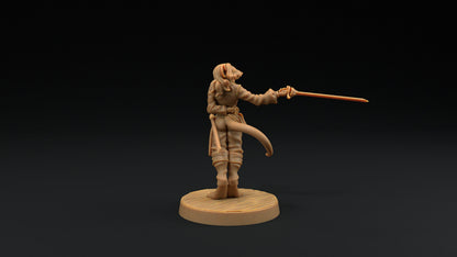 Millie, The Ratfolk Fencer | Dragon Trappers Lodge | Hunt for The Last Sea Angel | 32mm Scale Resin Printed Tabletop RPG Figure For DND