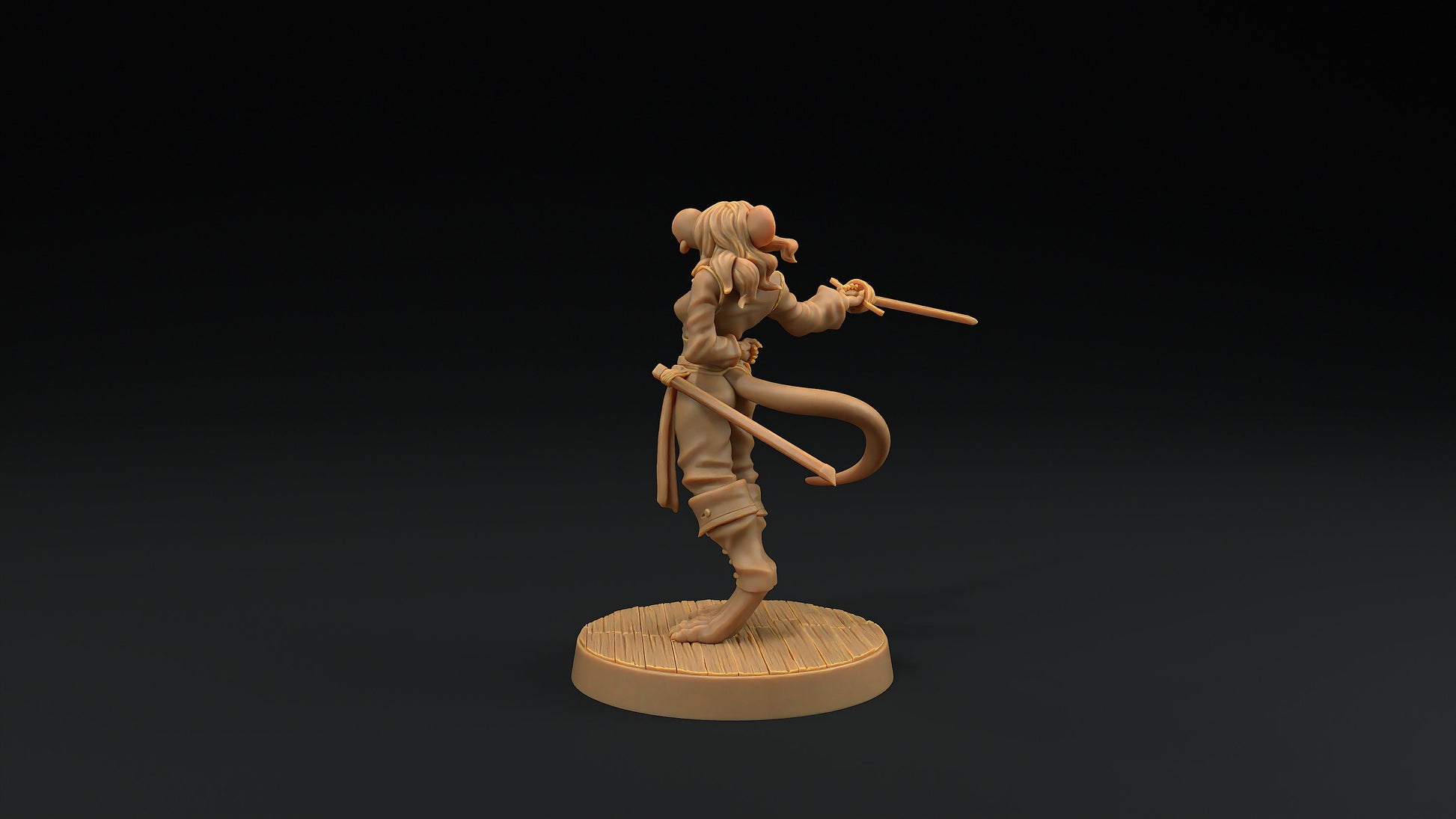 Millie, The Ratfolk Fencer | Dragon Trappers Lodge | Hunt for The Last Sea Angel | 32mm Scale Resin Printed Tabletop RPG Figure For DND