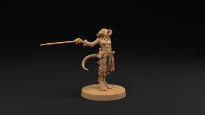Millie, The Ratfolk Fencer | Dragon Trappers Lodge | Hunt for The Last Sea Angel | 32mm Scale Resin Printed Tabletop RPG Figure For DND