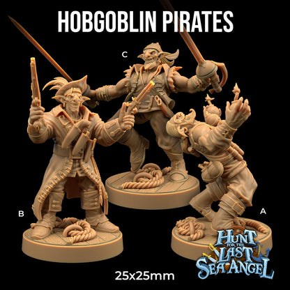 Hobgoblin Pirates Set | Dragon Trappers Lodge | Hunt for The Last Sea Angel | 32mm Scale Resin Printed Tabletop RPG Figure For DND