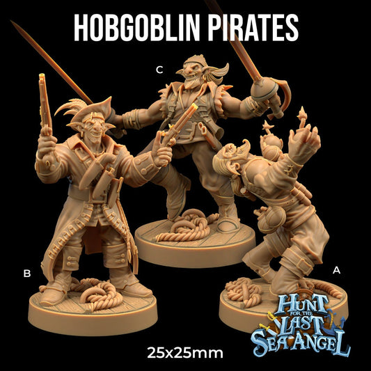Hobgoblin Pirates Set | Dragon Trappers Lodge | Hunt for The Last Sea Angel | 32mm Scale Resin Printed Tabletop RPG Figure For DND
