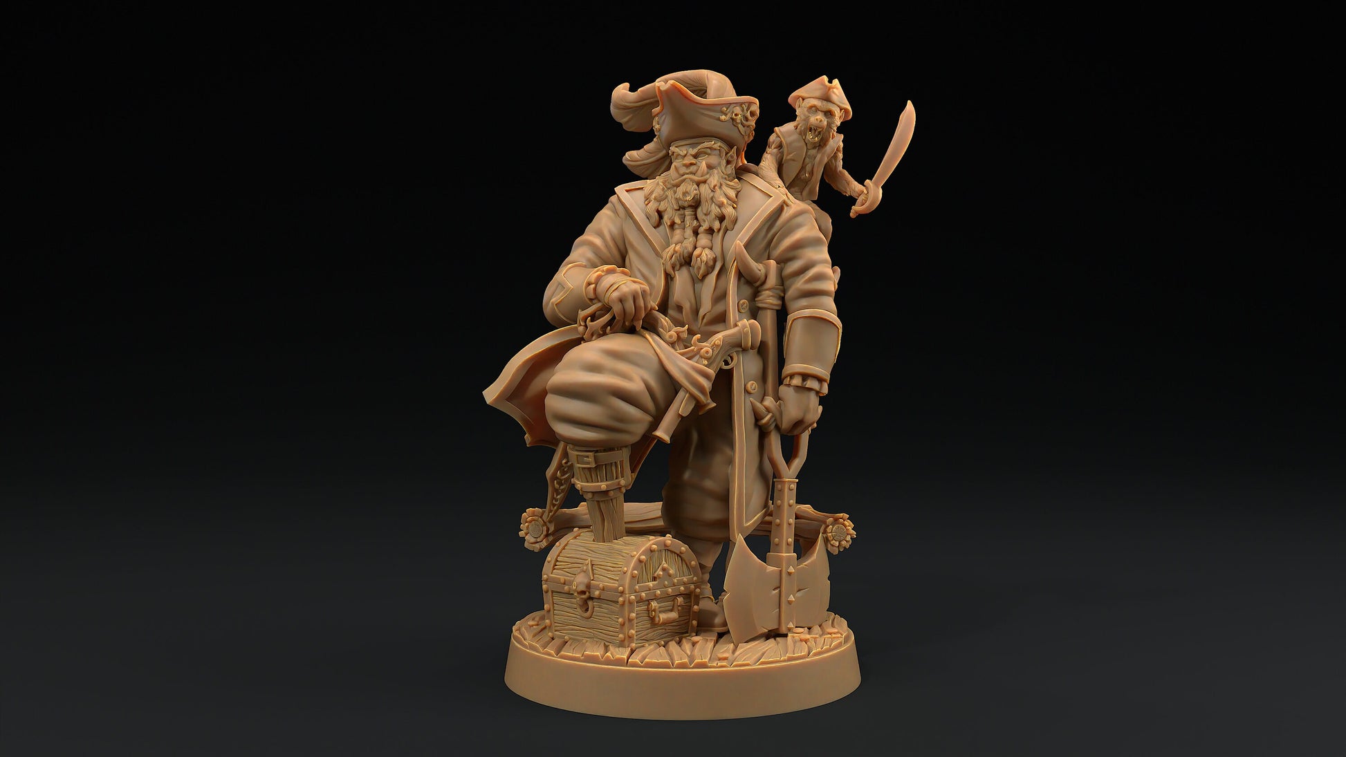 Captain Mobius | Dragon Trappers Lodge | Hunt for The Last Sea Angel | 32mm Scale Resin Printed Tabletop RPG Figure For DND