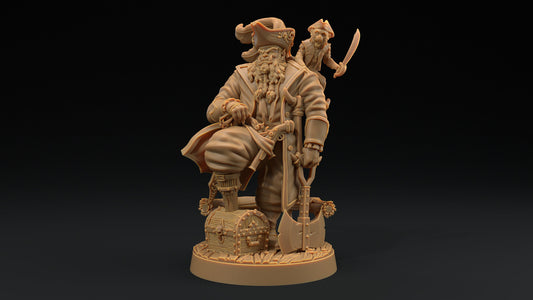 Captain Mobius | Dragon Trappers Lodge | Hunt for The Last Sea Angel | 32mm Scale Resin Printed Tabletop RPG Figure For DND