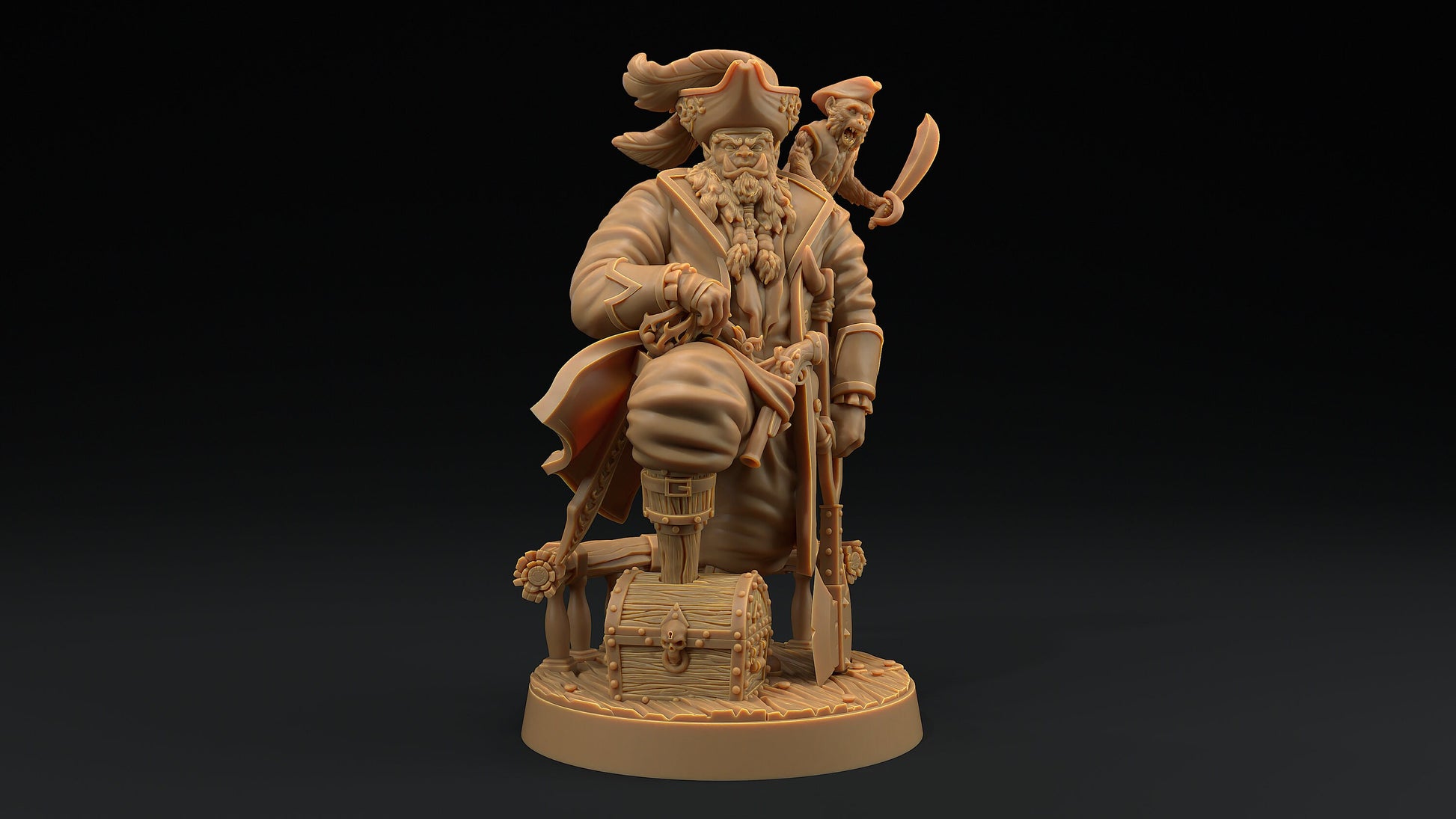 Captain Mobius | Dragon Trappers Lodge | Hunt for The Last Sea Angel | 32mm Scale Resin Printed Tabletop RPG Figure For DND