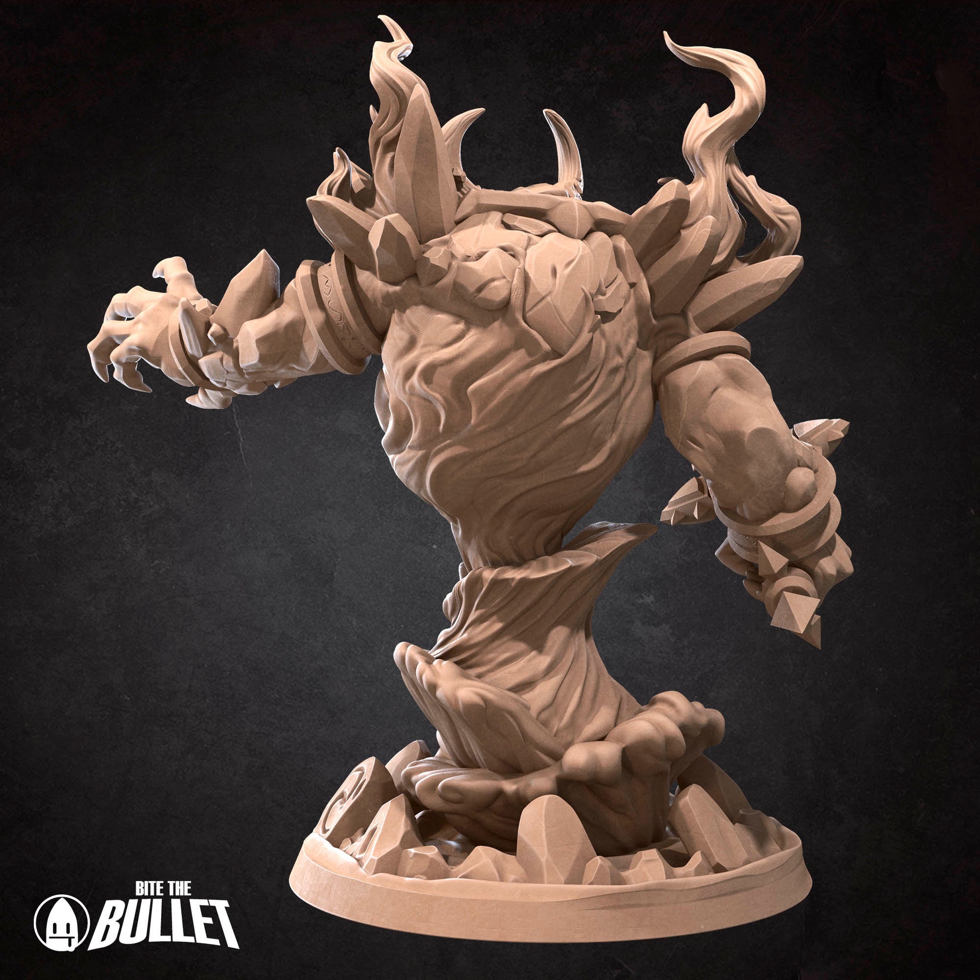 Large firelord elemental holding hammer