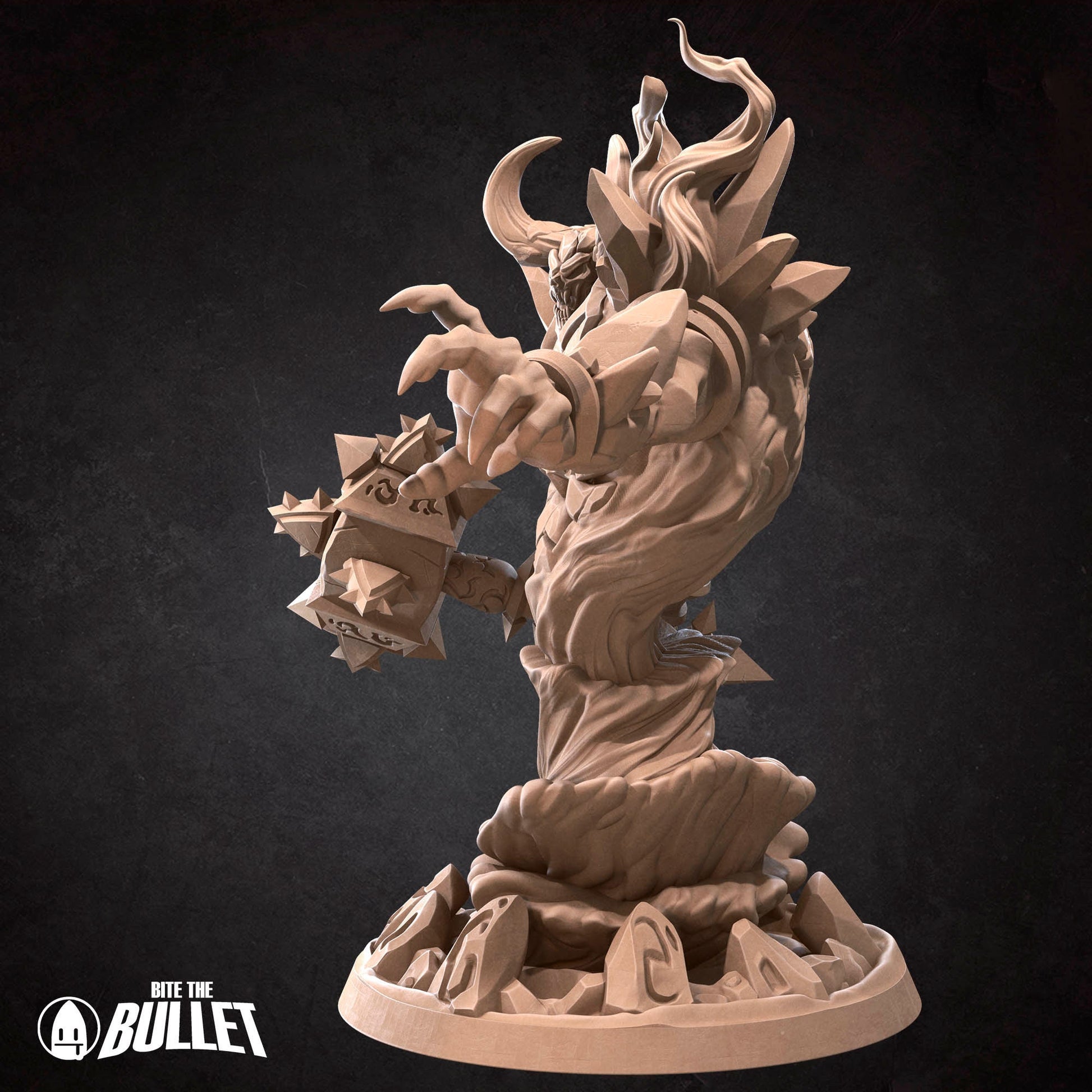Large firelord elemental holding hammer