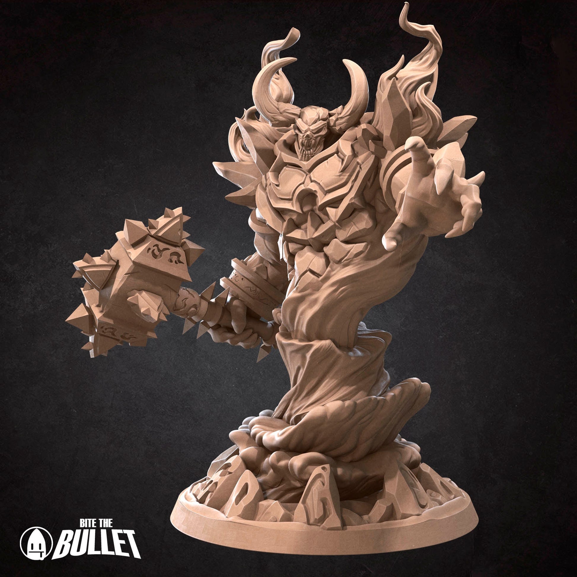 Large firelord elemental holding hammer