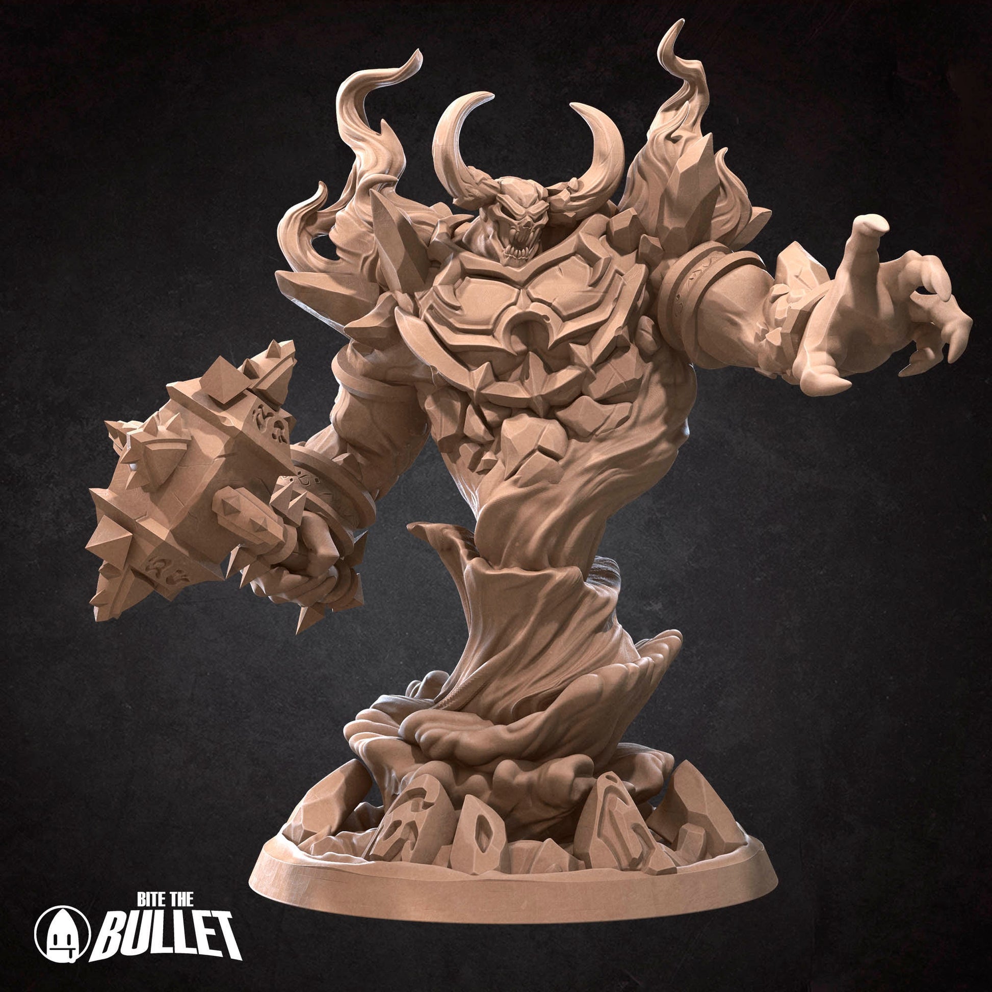 Large firelord elemental holding hammer