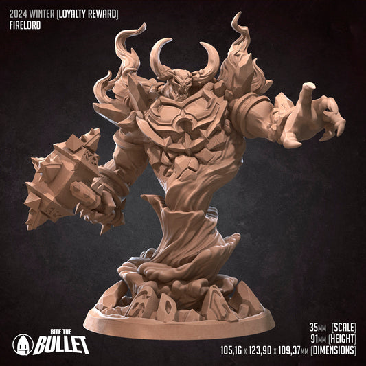 Large firelord elemental holding hammer