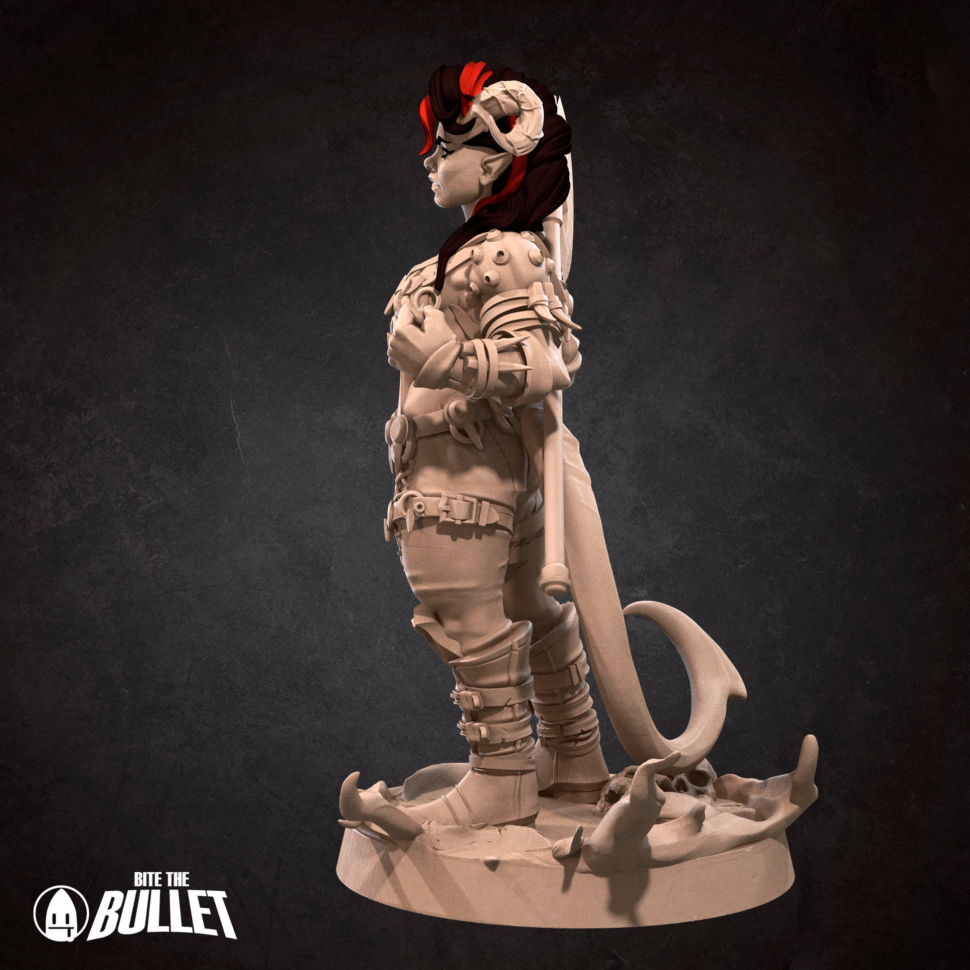 Tiefling Barbarian | NSFW Version | Bite The Bullet | 35mm Scale | Resin Printed Tabletop RPG Miniature Figures | DND | 5E
