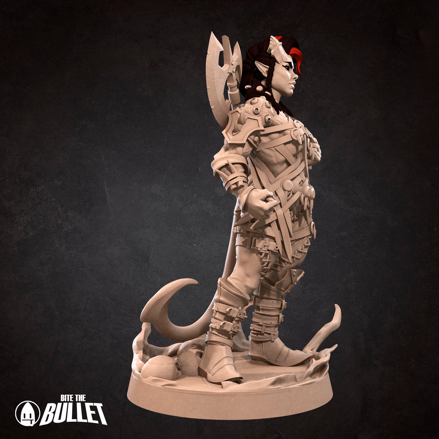 Tiefling Barbarian | NSFW Version | Bite The Bullet | 35mm Scale | Resin Printed Tabletop RPG Miniature Figures | DND | 5E