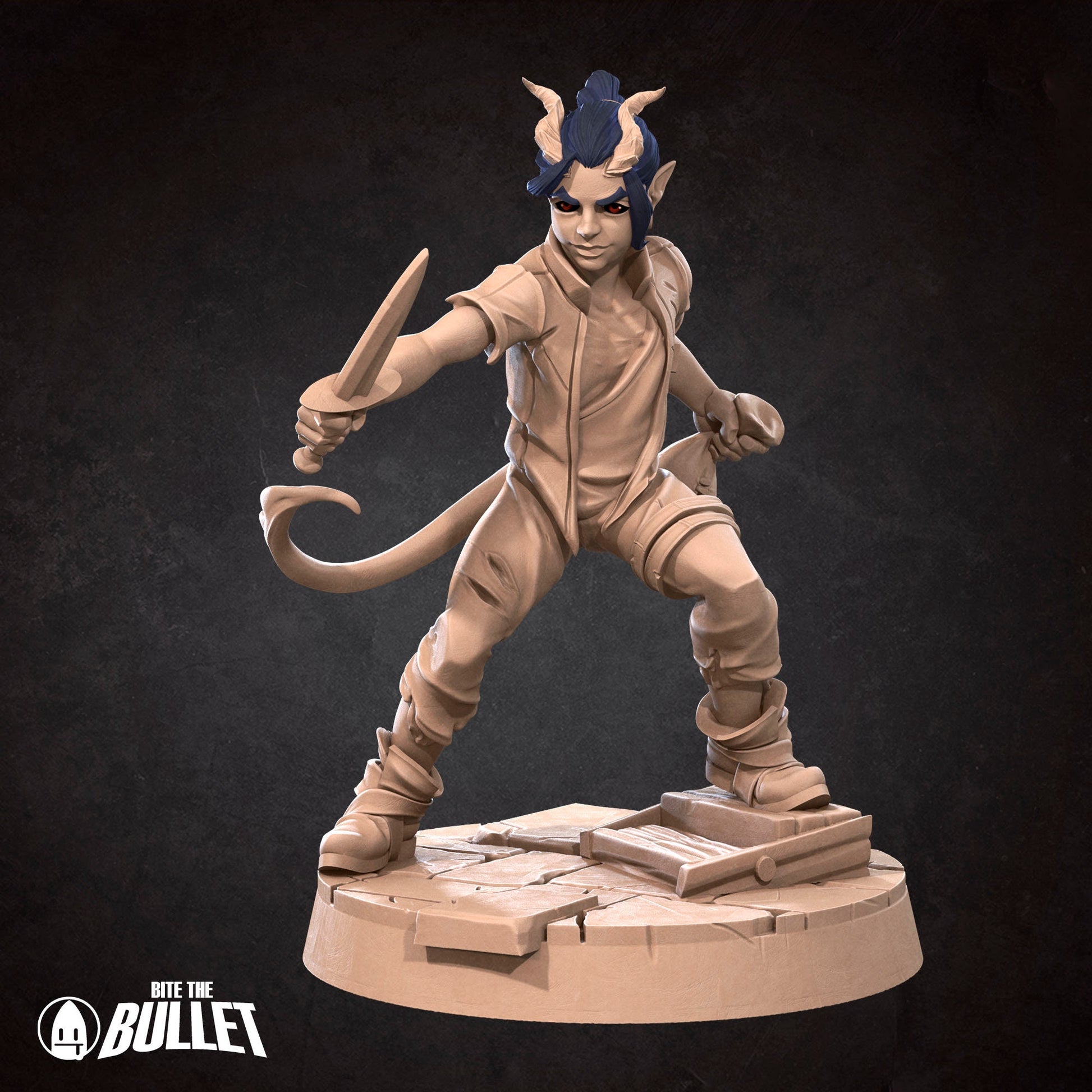 Tiefling Children Set | Bite The Bullet | 35mm Scale | Resin Printed Tabletop RPG Miniature Figures | DND | 5E
