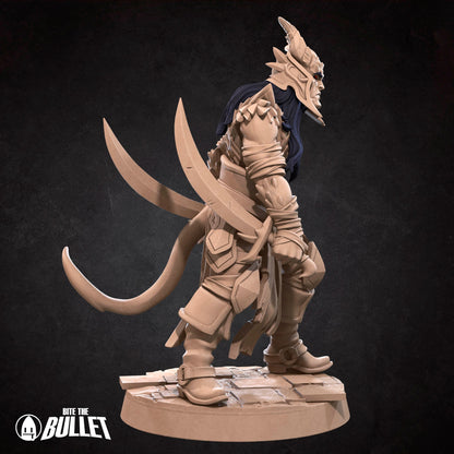 Tiefling Rogue | Bite The Bullet | 35mm Scale | Resin Printed Tabletop RPG Miniature Figures | DND | 5E