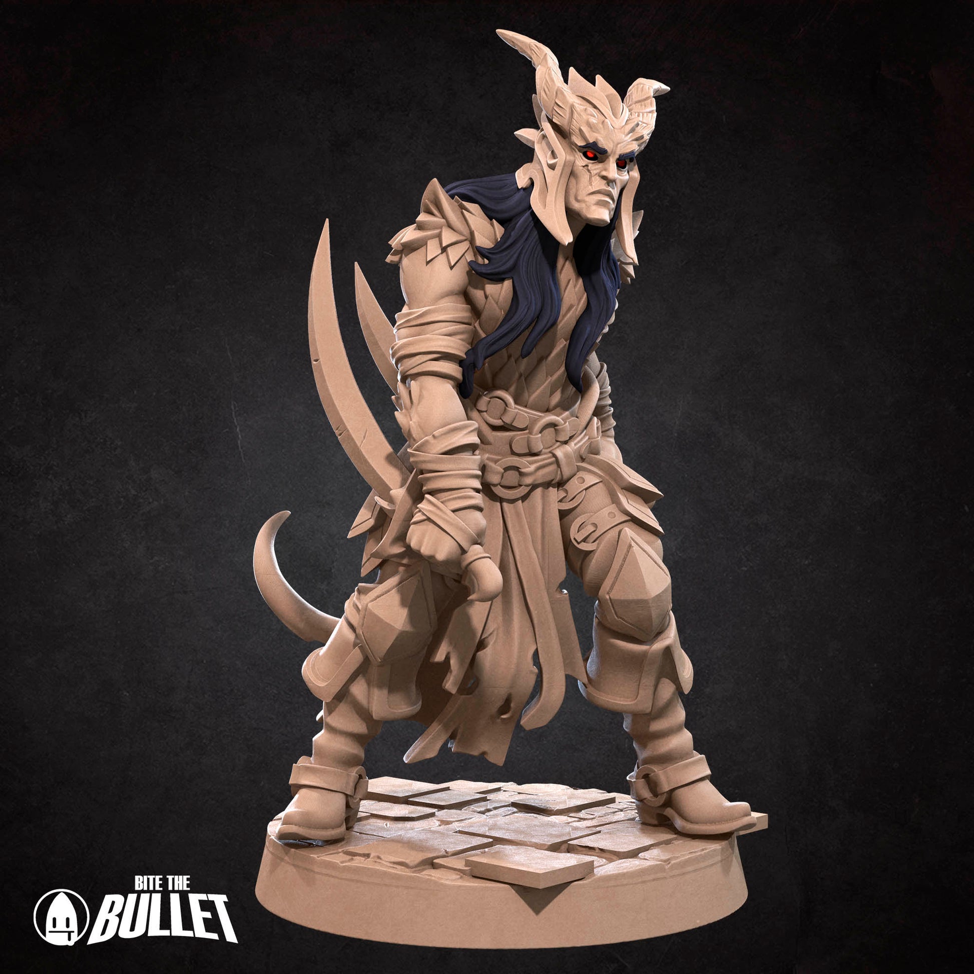 Tiefling Rogue | Bite The Bullet | 35mm Scale | Resin Printed Tabletop RPG Miniature Figures | DND | 5E