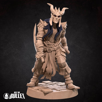 Tiefling Rogue | Bite The Bullet | 35mm Scale | Resin Printed Tabletop RPG Miniature Figures | DND | 5E