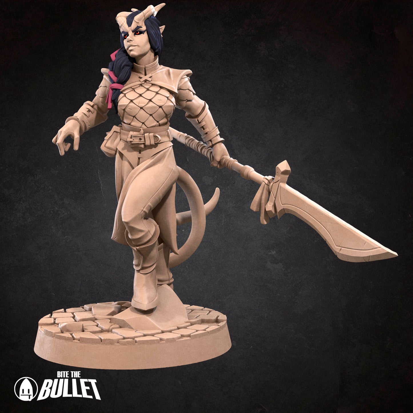 Tiefling Fighter | Bite The Bullet | 35mm Scale | Resin Printed Tabletop RPG Miniature Figures | DND | 5E