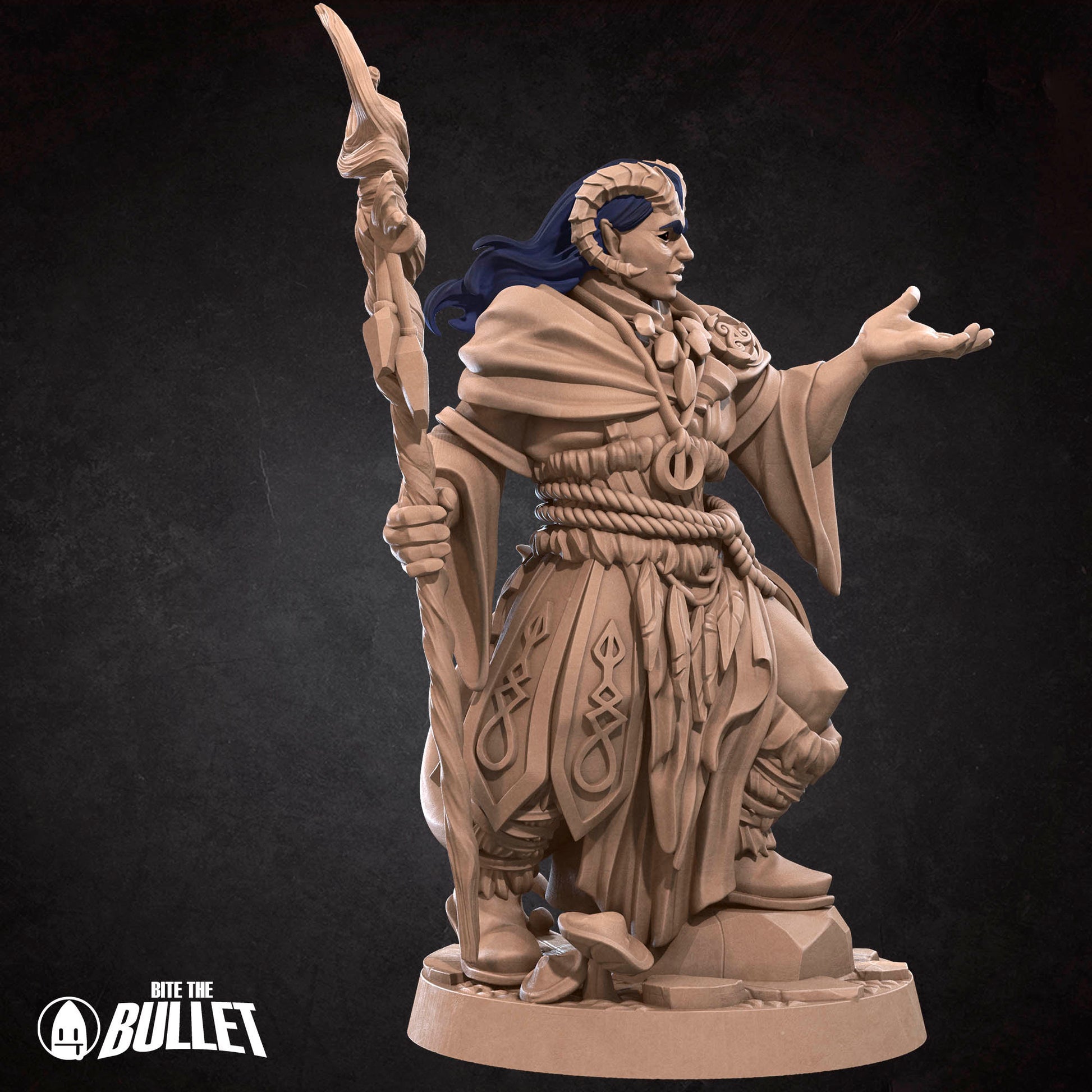 Tiefling Druid | Bite The Bullet | 35mm Scale | Resin Printed Tabletop RPG Miniature Figures | DND | 5E