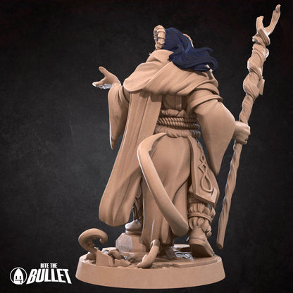 Tiefling Druid | Bite The Bullet | 35mm Scale | Resin Printed Tabletop RPG Miniature Figures | DND | 5E