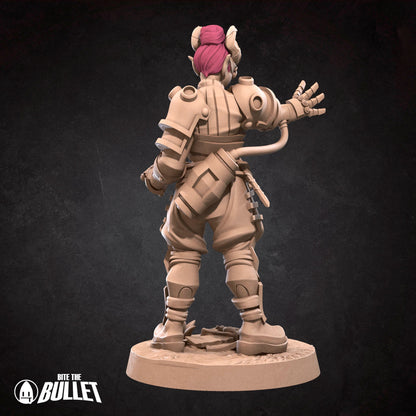 Tiefling Artificer | Bite The Bullet | 35mm Scale | Resin Printed Tabletop RPG Miniature Figures | DND | 5E