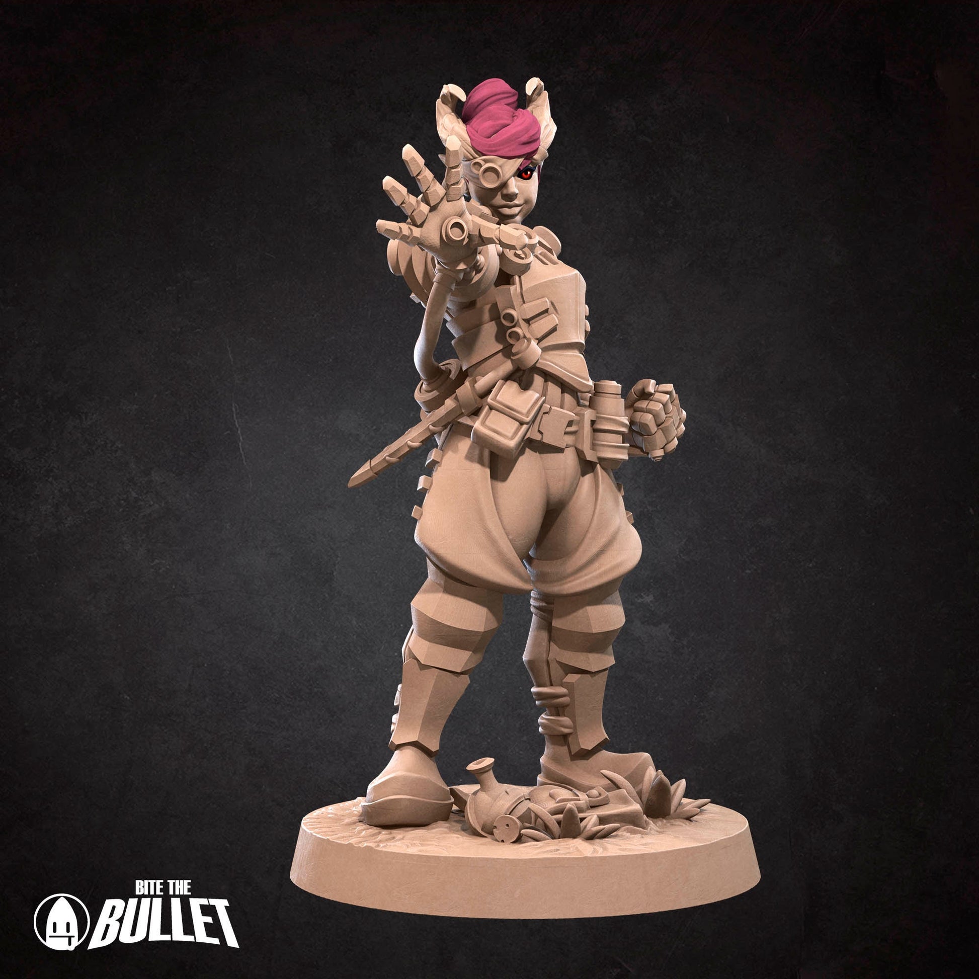 Tiefling Artificer | Bite The Bullet | 35mm Scale | Resin Printed Tabletop RPG Miniature Figures | DND | 5E